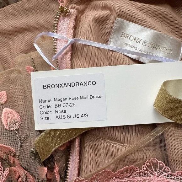Bronx and Banco Megan Rose Embroidered Mini Dress Size Small NWT -  threedaughtersproperties.com